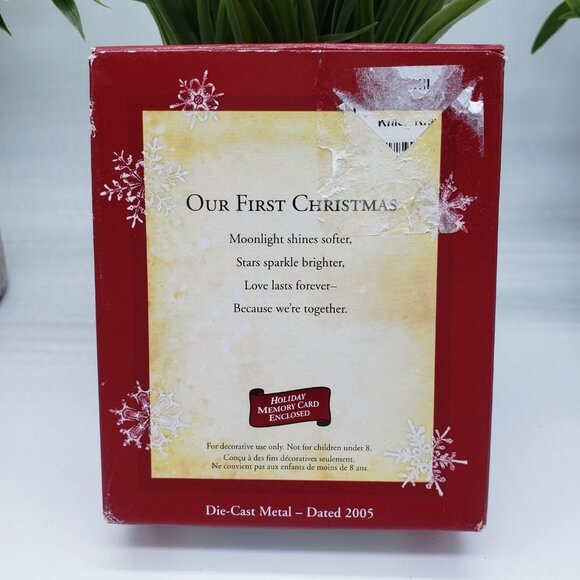 2002 Hallmark Keepsake Our First Christmas Metal Heart Ornament - Picture 7 of 9